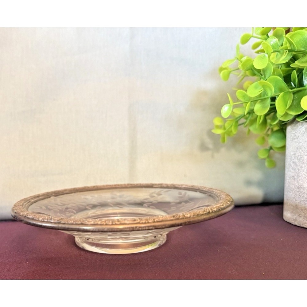 International Silver Prelude Sterling on Cut Glass Candy Dish 6" Bowl - Picture 11 of 11